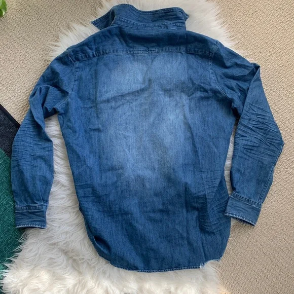 NEW Frank & Eileen Famous Denim Eileen Relaxed Shirt Vintage Stonewashed S - Picture 5 of 8